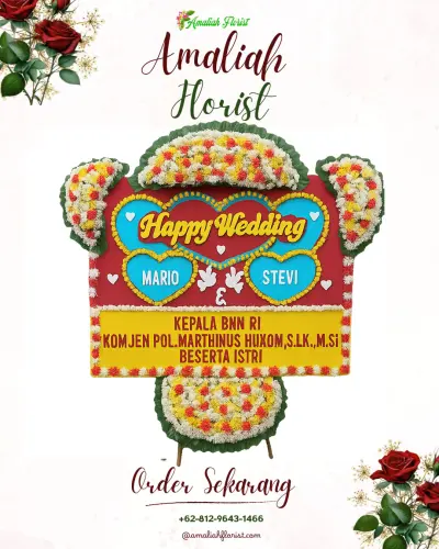 Karangan Papan Bunga Pernikahan di Sumurbandung